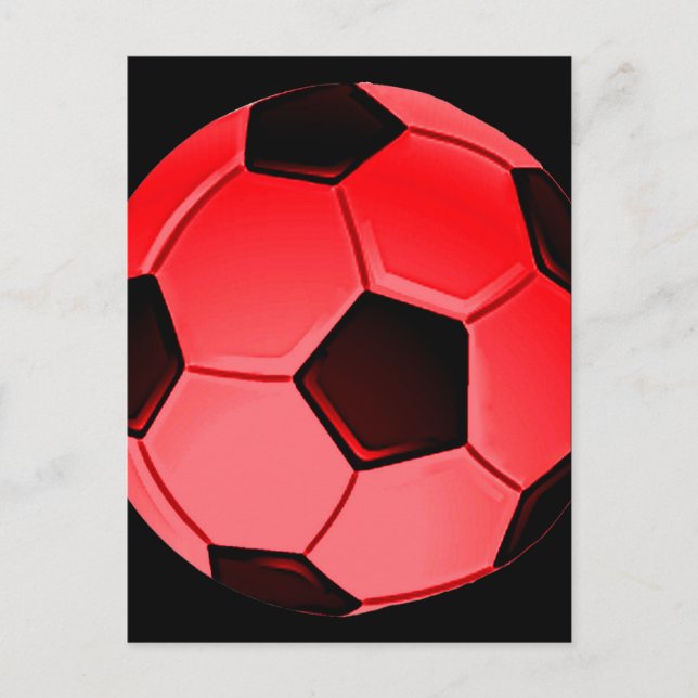 Red American Soccer oder Association Football Ball Postkarte (Vorderseite)