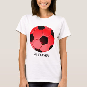 Red American Soccer oder Association Football Ball T-Shirt