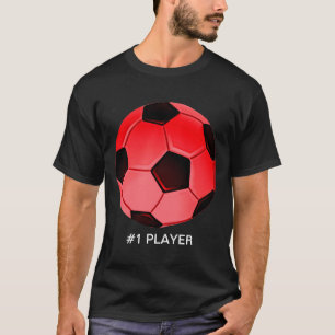 Red American Soccer oder Association Football Ball T-Shirt