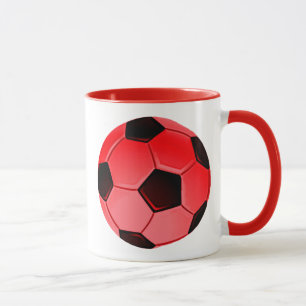 Red American Soccer oder Association Football Ball Tasse
