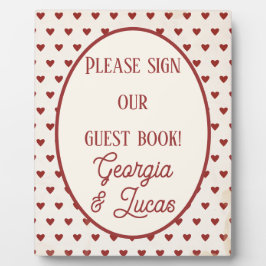 Red Americana Sweethearts Gästebuch Fotoplatte