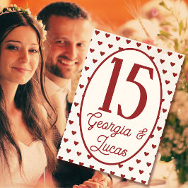 Red Americana Sweethearts Tischnummer Card