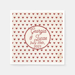 Red Americana Sweethearts Wedding Cocktail Serviette