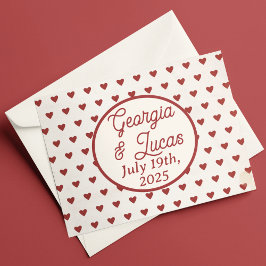 Red Americana Sweethearts Wedding Dankeskarte