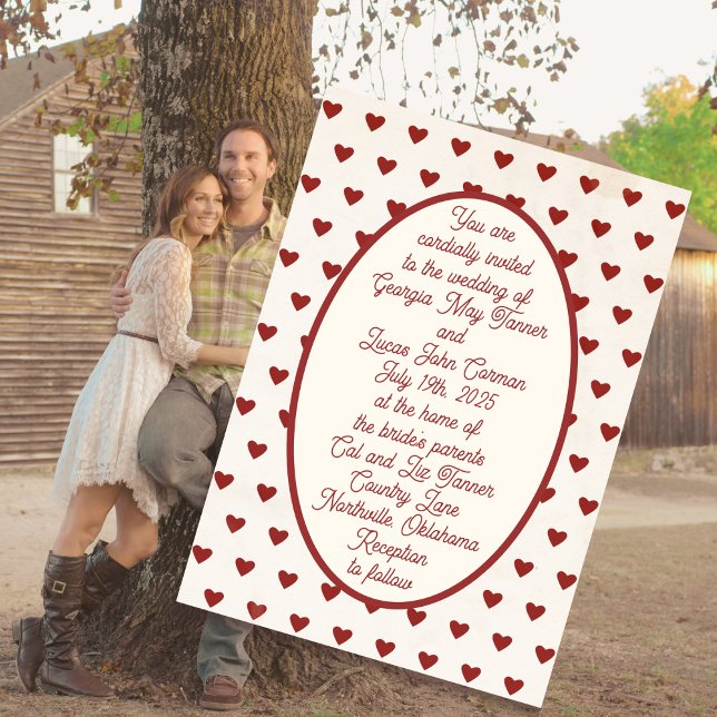 Red Americana Sweethearts Wedding Einladung (Von Creator hochgeladen)
