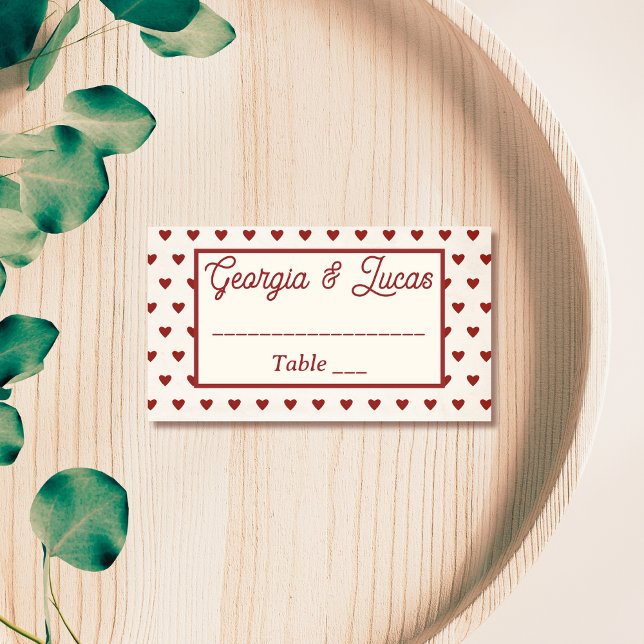 Red Americana Sweethearts Wedding Platzkarte (Von Creator hochgeladen)