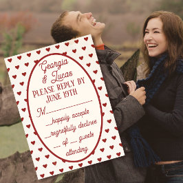 Red Americana Sweethearts Wedding RSVP