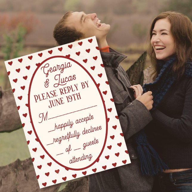 Red Americana Sweethearts Wedding RSVP (Von Creator hochgeladen)