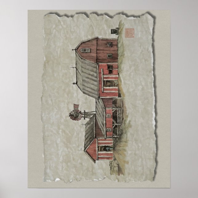 Red Amish Barn & Windmill Poster (Vorne)