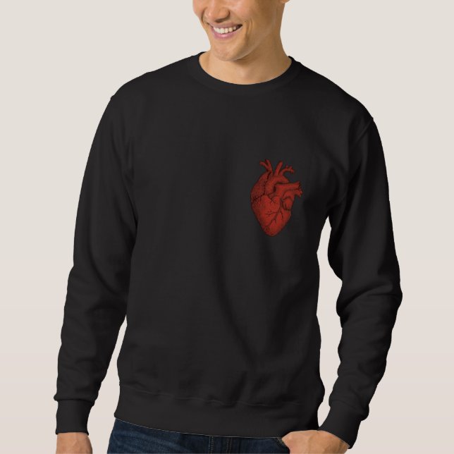 Red Anatomical Heart Vintage Hoodie (Vorderseite)