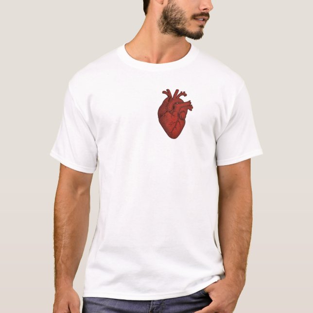 Red Anatomical Heart Vintage T-Shirt (Vorderseite)