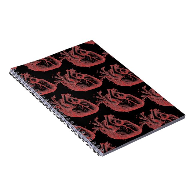 Red Anatomical Hearts Foto Notebook Lined 80pgs Notizblock (Rechte Seite)