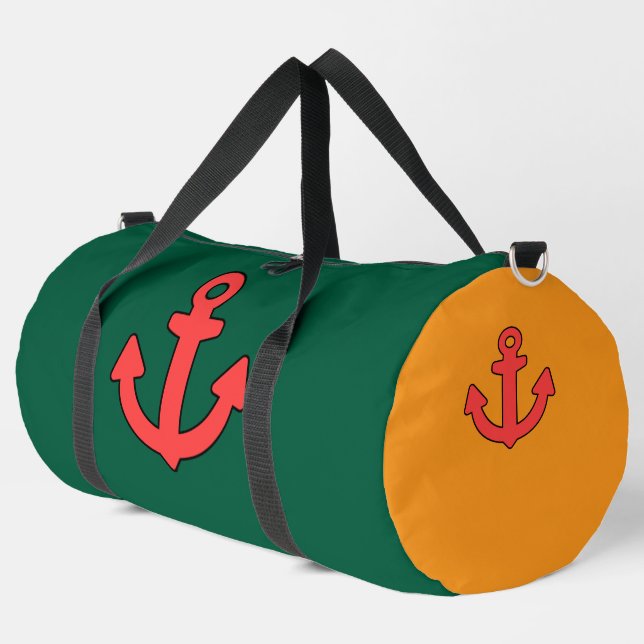 Red Anchor Green Orange Travel Athletic Sailing Duffle Bag (Linke Ecke)