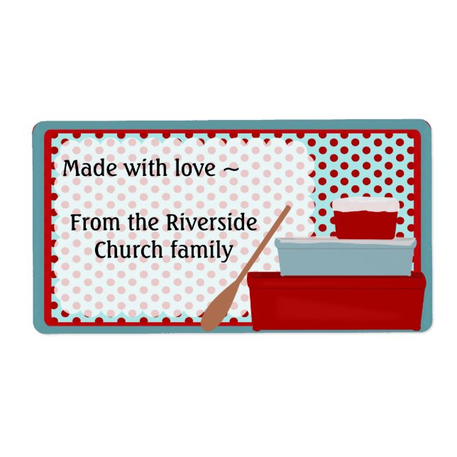 Red and Aqua Kitchen Label (Vorne)