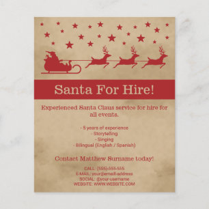 Red and Beige Santa Sleigh - Santa Vermietung von  Flyer