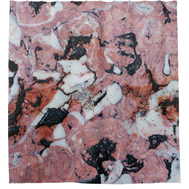 Red and Black Brecciated Marble Stone Texture with Duschvorhang (Vorderseite)