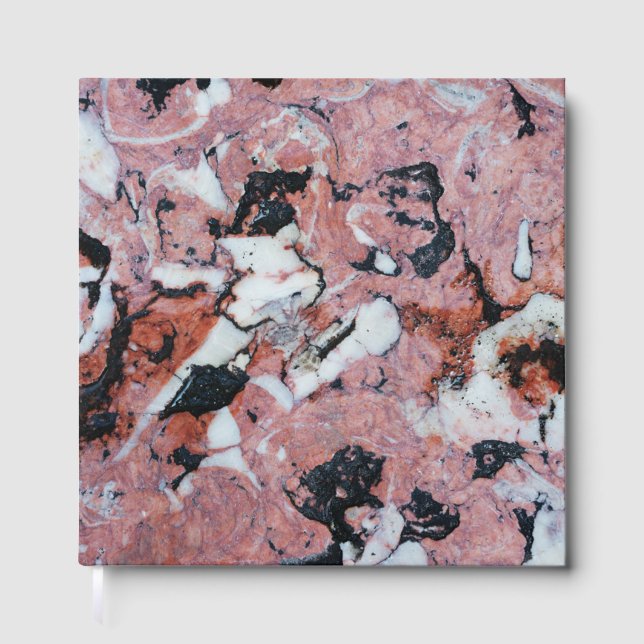 Red and Black Brecciated Marble Stone Texture with Gästebuch (Vorderseite)