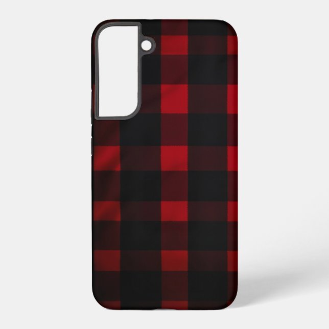 Red and Black Buffalo Plaid Pattern Samsung Galaxy Hülle (Rückseite)