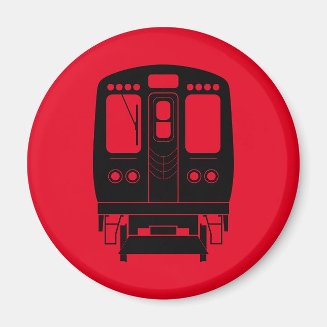 Red and Black Chicago "L" Magnet (Vorne)