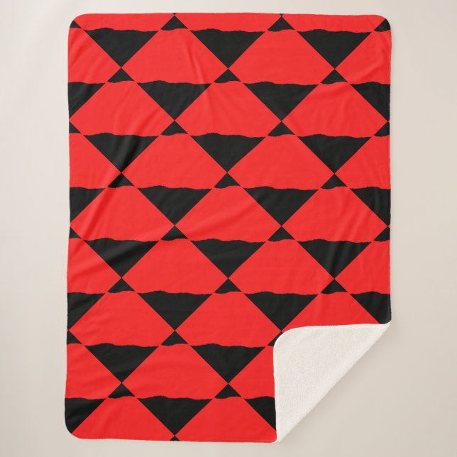 Red and black contemporany art background sherpadecke (Vorderseite)
