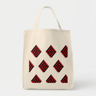 Red and Black Geometric Diamond Pattern Modern Tot Tragetasche