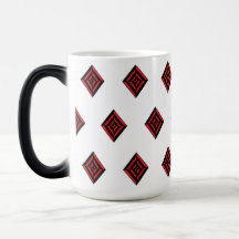 Red and Black Geometric Diamond Pattern Modern Tot