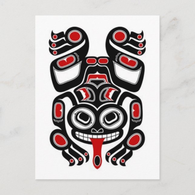 Red and Black Haida Spirit Tree Frog Postkarte (Vorderseite)