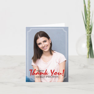 Red and black handwritten Class of 2021 graduate Dankeskarte