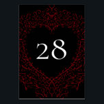 Red and Black Heart Gothic Wedding Table Number Tischnummer<br><div class="desc">Our beautiful Red & Black Heart Gothic Wedding Table Number are dark,  yet lovely with our artistic scroll design. They are designed in a collection of several items so your whole wedding can be coordinated with the same style!</div>