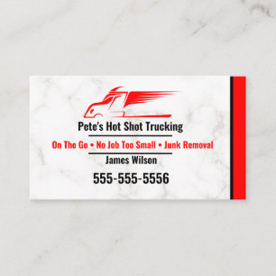 Red and Black Hot Shot Trucking Business Card Visitenkarte