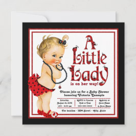Red and Black Ladybug Baby Dusche Einladung