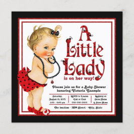 Red and Black Ladybug Baby Dusche Einladung