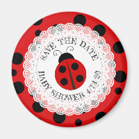 Red and Black Ladybug Baby Dusche Erinnerung Magne