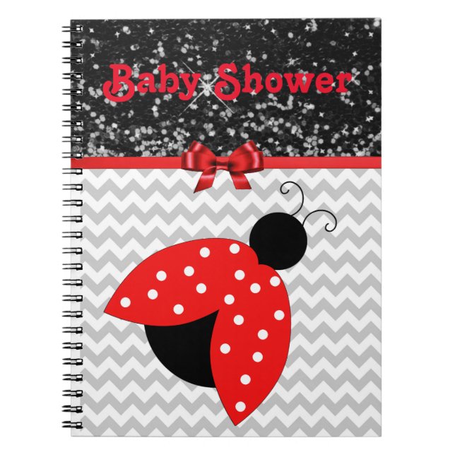 Red and Black Ladybug Babydusche Notizblock (Vorderseite)