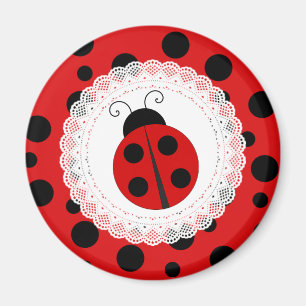 Red and Black Ladybug Magnet