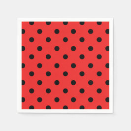 Red and Black Ladybug Pattern Geburtstagsparty Serviette