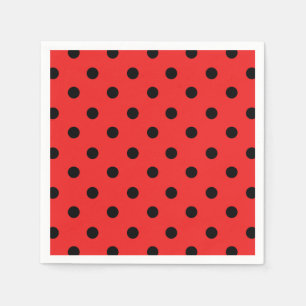 Red and Black Ladybug Pattern Geburtstagsparty Serviette
