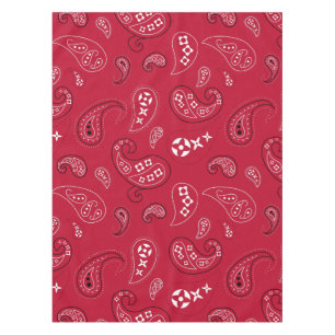 Red and Black Paisley Western Bandana Print Tischdecke
