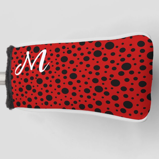 Red and black polka dots funny ladybug golf headcover (Vorderseite)