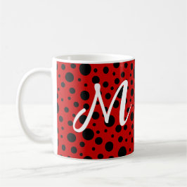 Red and black polka dots funny ladybug kaffeetasse