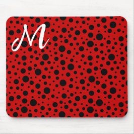 Red and black polka dots funny ladybug mousepad