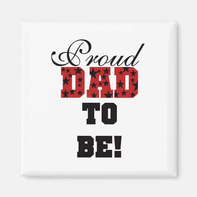Red and Black Proud Vater to Be Tshirts and Gifts Magnet (Vorne)