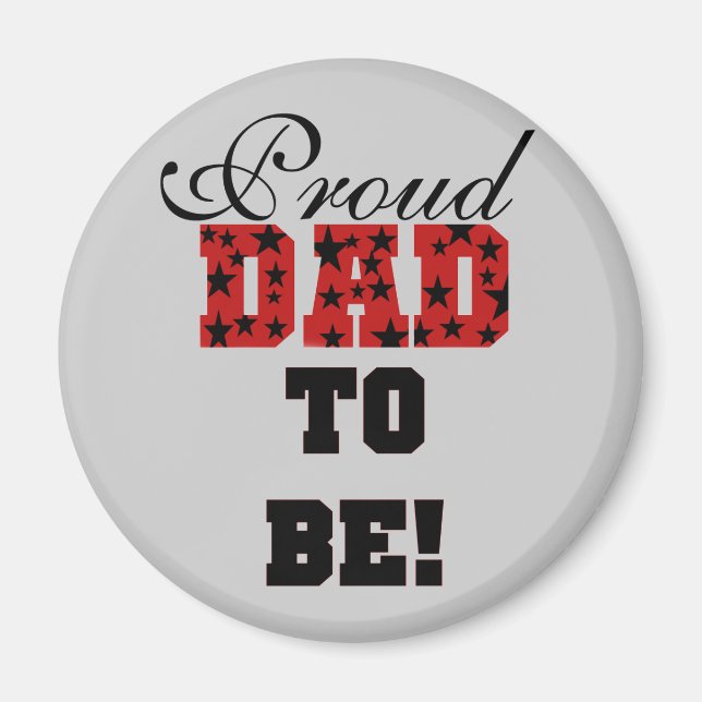 Red and Black Proud Vater to Be Tshirts and Gifts Magnet (Vorne)