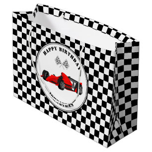 Red and Black Race Car geprüft Geburtstag großen Große Geschenktüte