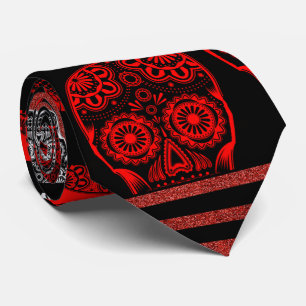 Red And Black Skull Tie Krawatte