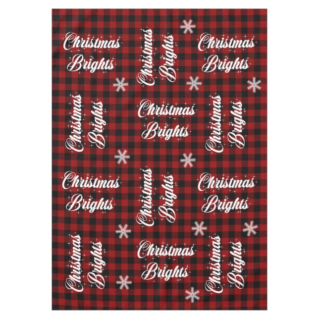 Red and Black Tartan Snowflake Weihnachtsbriefe T Tischdecke (Vorderseite)