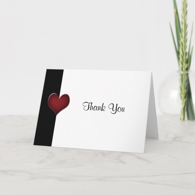 Red and Black Thank You Card Dankeskarte (Vorderseite)
