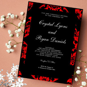 Red and Black Victorian Wedding Invitation Einladung