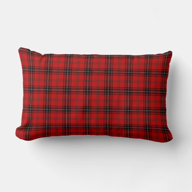 Red and Black Wemyss Clan Scottish Kariert Lendenkissen (Vorderseite)