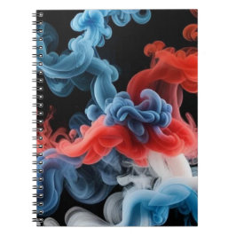 Red and Blue Ink Cloud Abstract Notebook Notizblock